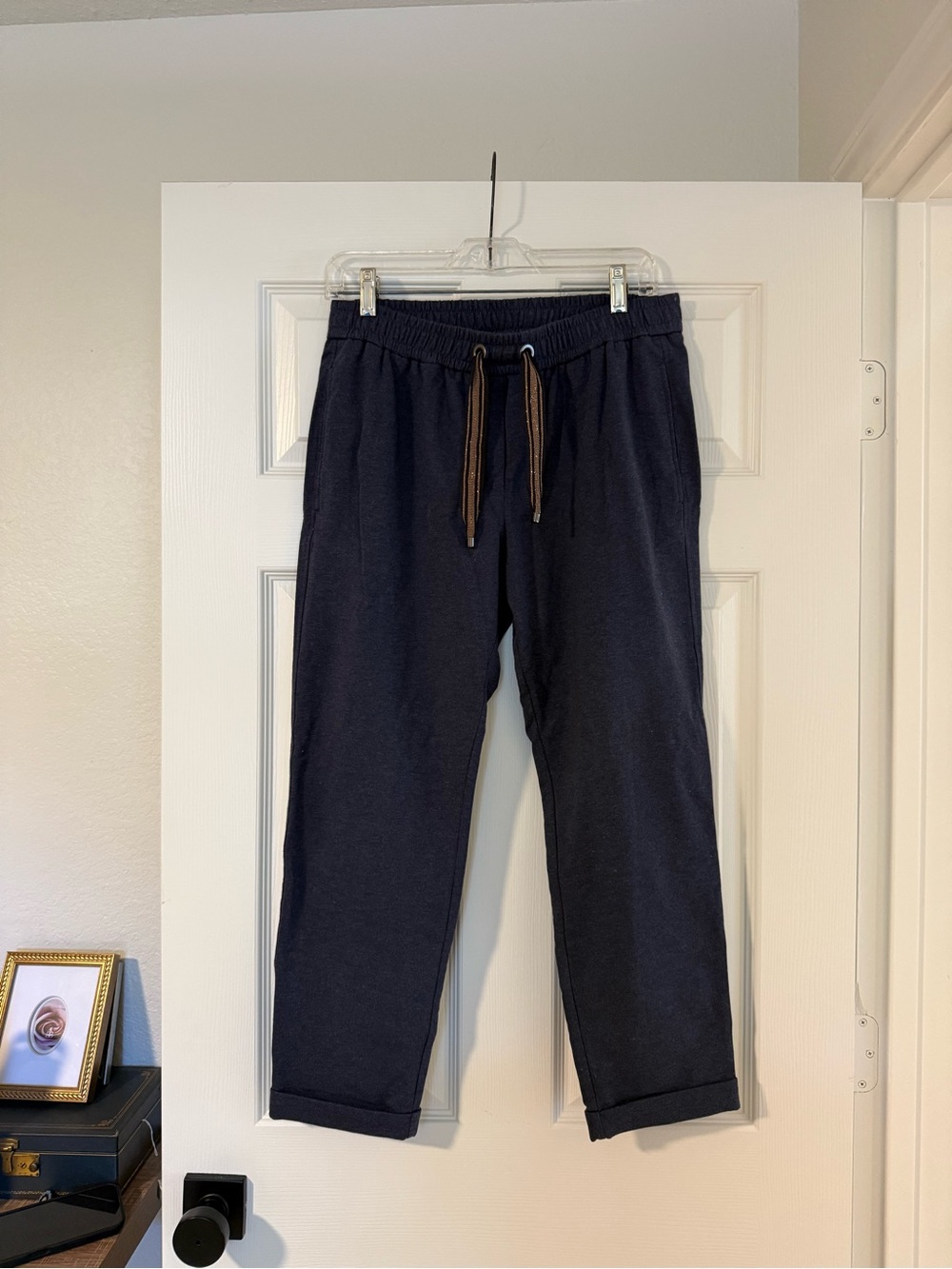 Brunello Cucinelli Navy Drawstring Track Pants